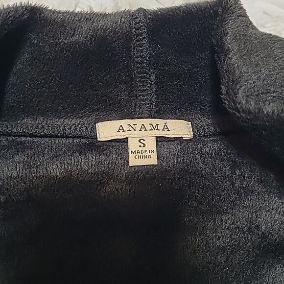 Anama Open Front Vest Women's Size Small Aztec Print Black Red Tan soft Collar - Picture 5 of 9